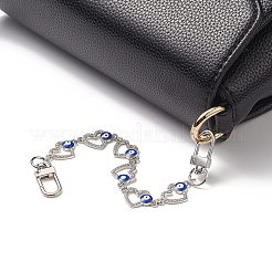 Corazón esmaltado de aleación con cadenas de extensión de bolsa de cadena de eslabones de mal de ojo&nbsp;AJEW-BA00104