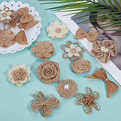 36 Stück 12 Stile handgemachtes Leinen-Ornament-Zubehör&nbsp;PATC-ME0001-12