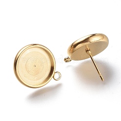 Engastes de aretes de acero inoxidable 304 con revestimiento iónico (IP)&nbsp;LS-STAS-I161-01E-G