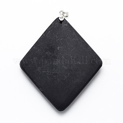 Messing Paua Muschel mit schwarz Lippe Shell Anhänger Raute groß&nbsp;SSHEL-F0006-29-01