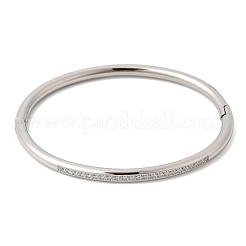 304 Edelstahl Micro Pave Zirkonia Scharnier Armreifen für Damen&nbsp;BJEW-D408-30P