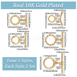 10 Stück 5 Stile Messing Knebelverschlüsse für Halskette Armband Zubehör&nbsp;KK-SC0007-42