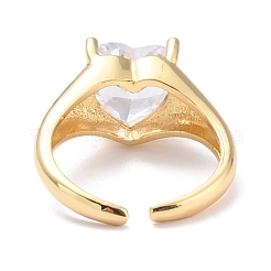 Anello con zirconi cubici a forma di cuore&nbsp;ZIRC-C025-04G