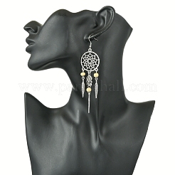 Alliage plumes pendentif boucles d'oreilles&nbsp;EJEW-FS00028