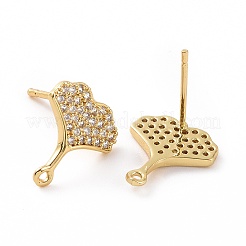 Micropave de latón claro fornituras de aretes de circonio cúbico cúbica&nbsp;ZIRC-F133-10G