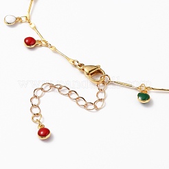 Latón pendiente de los collares del esmalte&nbsp;NJEW-JN03225
