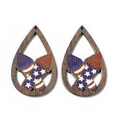 Anhänger aus Espenholz mit einseitig bedrucktem Motiv der amerikanischen Flagge&nbsp;WOOD-G014-01A