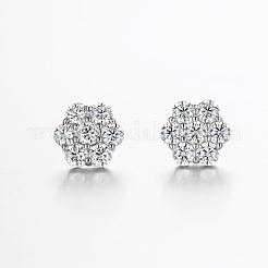 925 paio di orecchini a lobo da donna in argento sterling con moissanite pavé&nbsp;SX7074-3