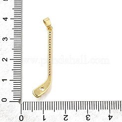 Pendentifs avec zircon cubiques à micro-pavés en laiton&nbsp;KK-V002-12G