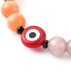 Bracelets élastiques pour les yeux de chat&nbsp;BJEW-JB06356
