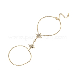 Braccialetti estivi da donna in acciaio inossidabile 304 con maglie a stella e strass di cristallo.&nbsp;SA-CBAAE04-04G