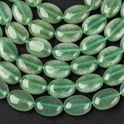 Natürliche grüne Aventurine flach oval Perlenstränge&nbsp;G-M206-22