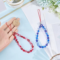 Abalorio para teléfono con cuentas de mal de ojo&nbsp;HJEW-CP0001-38