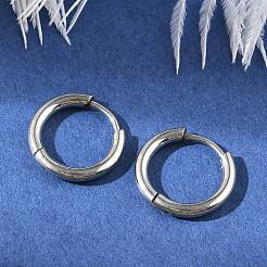 Orecchini a cerchio huggie in acciaio inossidabile 202 anti-ossidazione&nbsp;X-EJEW-F111A-14mm-P