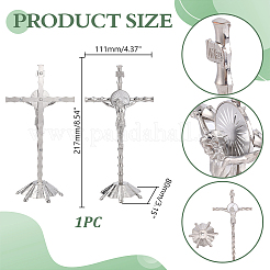 Religion Legierung Kruzifix Kreuz Statue Display Dekorationen&nbsp;DJEW-WH0043-93