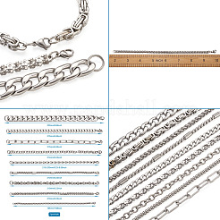 Unisex-Kettenarmbänder aus 304 Edelstahl&nbsp;BJEW-TA0001-05P