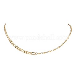 Collares de cadena mixta graduada de acero inoxidable 304&nbsp;NJEW-JN05986