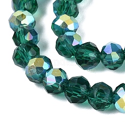 Brins de perles rondelles en verre transparent plaqué couleur AB&nbsp;EGLA-T029-4mm-10F
