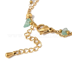 Braccialetti multifilo con pepite da spiaggia estive in agata naturale (tinti e riscaldati).&nbsp;BJEW-P326-07C-G