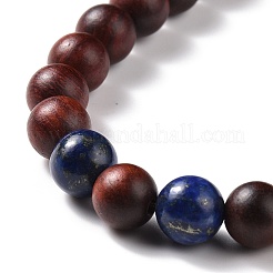 Collane di perle di legno e lapislazzuli&nbsp;NJEW-JN04134