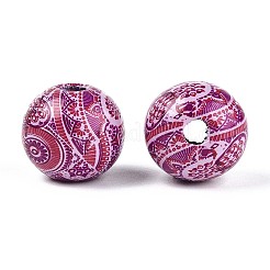 Perles en bois de schima imprimées de style bohème&nbsp;WOOD-T032-31E