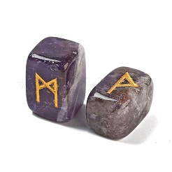 Rechteckige natürliche Amethyst-Runensteine&nbsp;G-Z059-01J