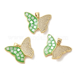 Pendentifs avec zircon cubiques à micro-pavés en laiton&nbsp;KK-K385-049G