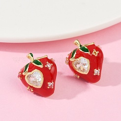 Boucles d'oreilles en laiton zircon cubique micro pavé clair&nbsp;EJEW-F895-27B-01G