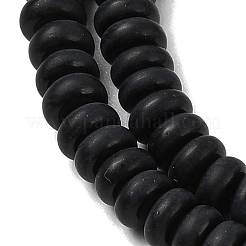 Natürliche schwarze Onyxperlenstränge (gefärbt und erhitzt).&nbsp;G-P575-A37-4x2mm