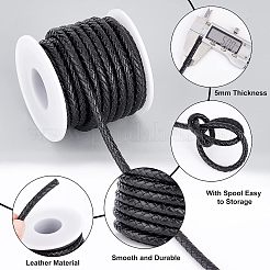 Cordon en cuir tressé avec âme&nbsp;WL-OC0001-02