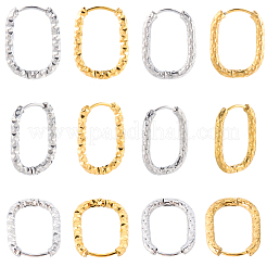 16 pieza de 4 estilos de pendientes de aro de acero inoxidable 304&nbsp;EJEW-SC0001-77