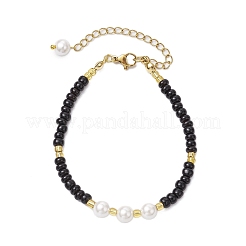 Bracciali con perle di conchiglia e perline di vetro&nbsp;BJEW-MZ00136-02