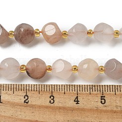 Natürliche goldene Seidenjadeperlenstränge&nbsp;G-K387-A07-02