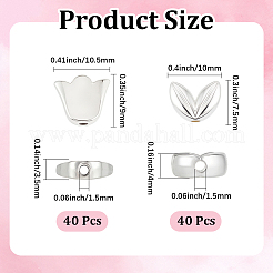 80 pièces 2 styles de perles en alliage de style tibétain&nbsp;FIND-PA0001-54