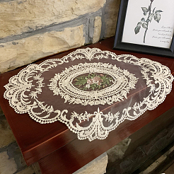 2 set de table en dentelle polyester vintage brodé&nbsp;AJEW-CN0005-09A-01