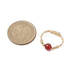 Runde Fingerringe aus natürlichem Karneol&nbsp;RJEW-JR00783