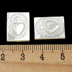 Cabochon di conchiglia bianca naturale intagliata&nbsp;SSHEL-N038-07-02