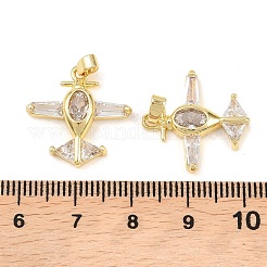 Pendentifs en laiton zircon cubique transparent&nbsp;KK-G549-18A-G