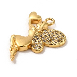 Porte micro ouvrent pendentifs zircone cubique en laiton de placage&nbsp;KK-K377-44G