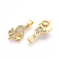Pendentifs avec zircon cubiques à micro-pavés en laiton&nbsp;KK-T070-84G