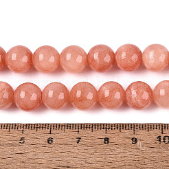 Chapelets de perles de pierres en jade jaune teinte&nbsp;G-R271-10mm-Y31