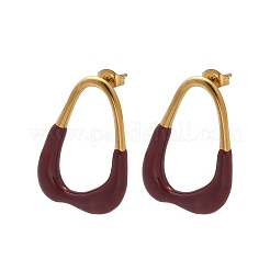 Pendientes de botón esmaltados de acero inoxidable 304&nbsp;EJEW-S276-01G
