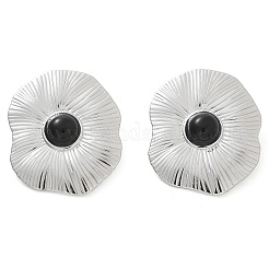 Pendientes naturales de obsidiana&nbsp;EJEW-A118-08P