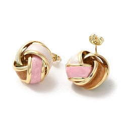 Boucles d'oreilles à tige en fer plaqué or 18 carat véritable pour femmes&nbsp;EJEW-M251-09G-08