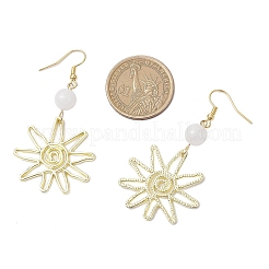 Boucles d'oreilles pendantes en alliage de jade blanc&nbsp;EJEW-JE06425-03