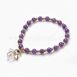 Perle di pietra misti estendono braccialetti di fascino&nbsp;BJEW-JB03857