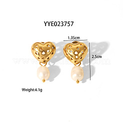 Hohle Herz 304 Edelstahl Ohrstecker & Anhänger Halsketten Sets für Frauen&nbsp;FA1341-1