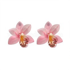 Orecchini a bottone in lega e resina con fiori di orchidea&nbsp;FS-WG90790-01