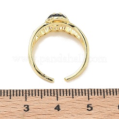 Messing Micro Pave klare Zirkonia Manschette offene Ringe&nbsp;RJEW-C165-01G