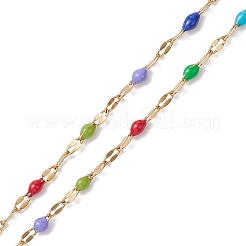 304 Edelstahl bunte Emaille Link Kette Slider Halskette Zeug&nbsp;AJEW-JB01269